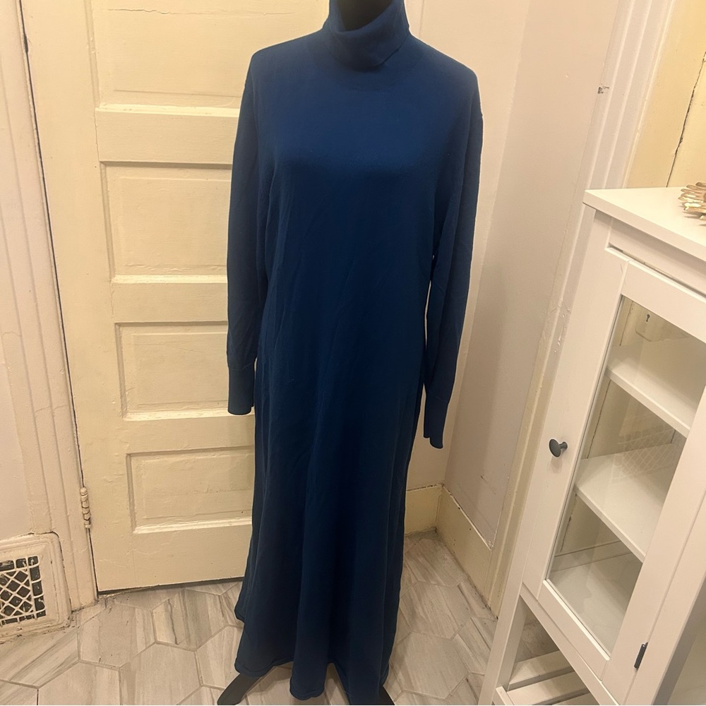 COS Wool Blend Turtleneck Maxi Dress Cozy Minimalist Large